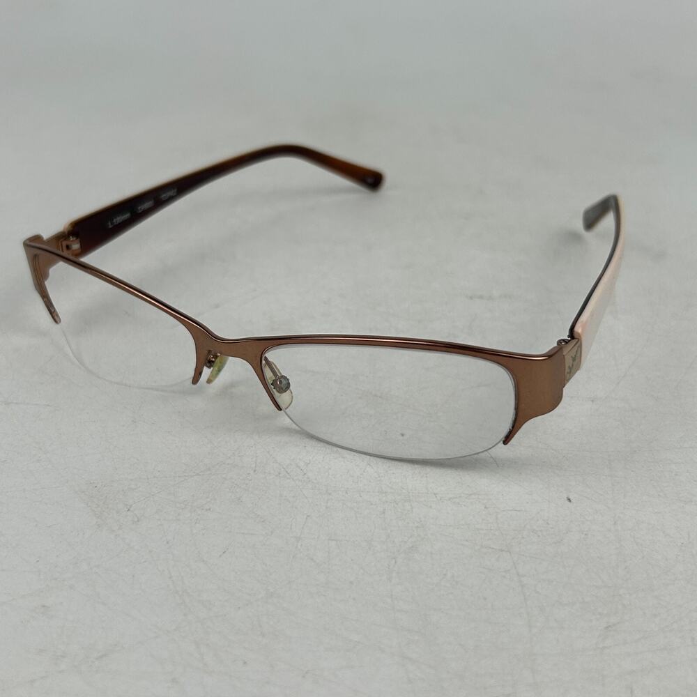 Cole Haan Ch900 Eyeglasses Topaz Unisex Adult Brown Metal Half Rim 53-17-130mm